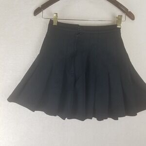 Pleated Mini Skirt Black Tennis School Uniform Style Vintage junior 7 heavy wght